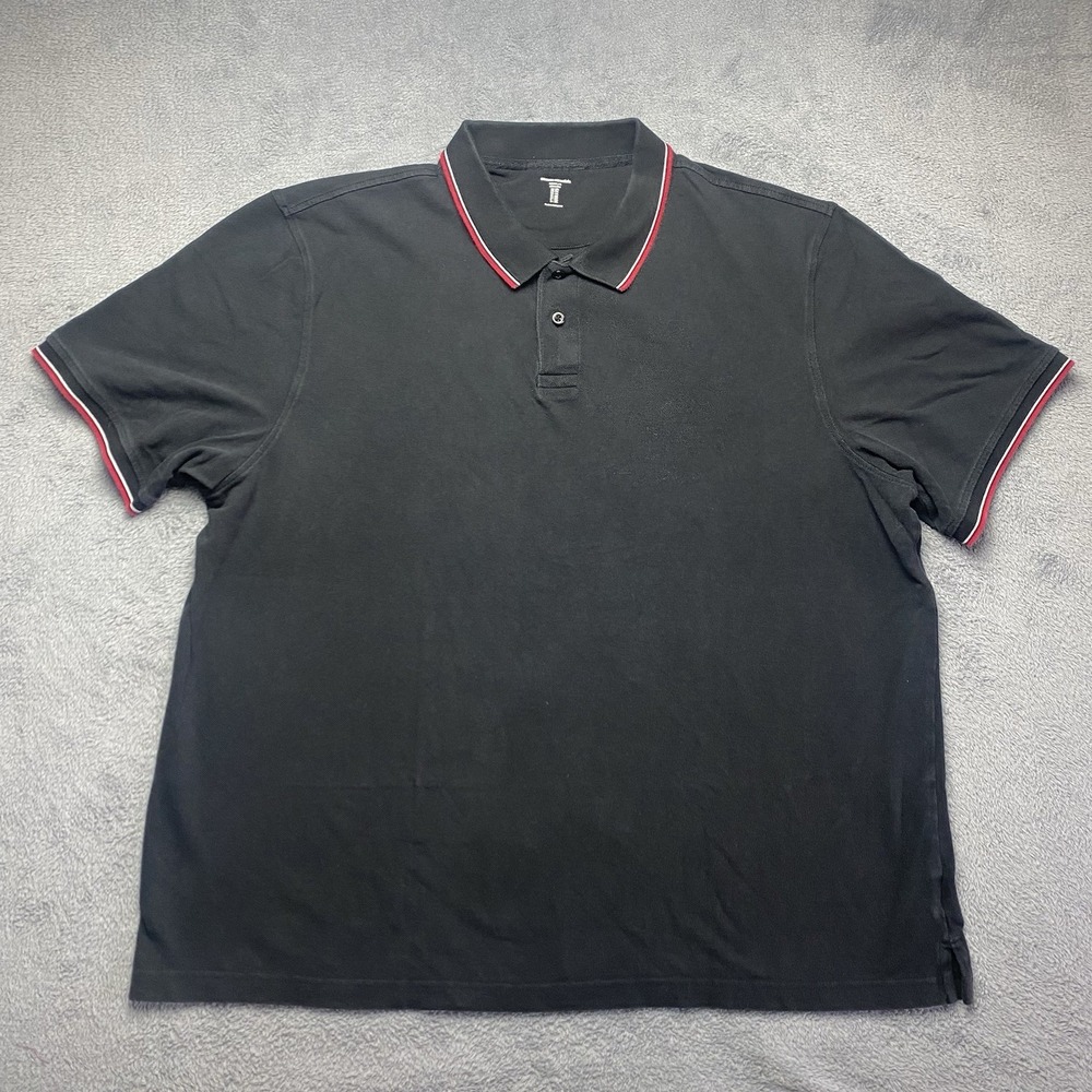 Amazon‎ Essentials Polo Shirt Men's XXL Short Sleeve Black 100% Cotton